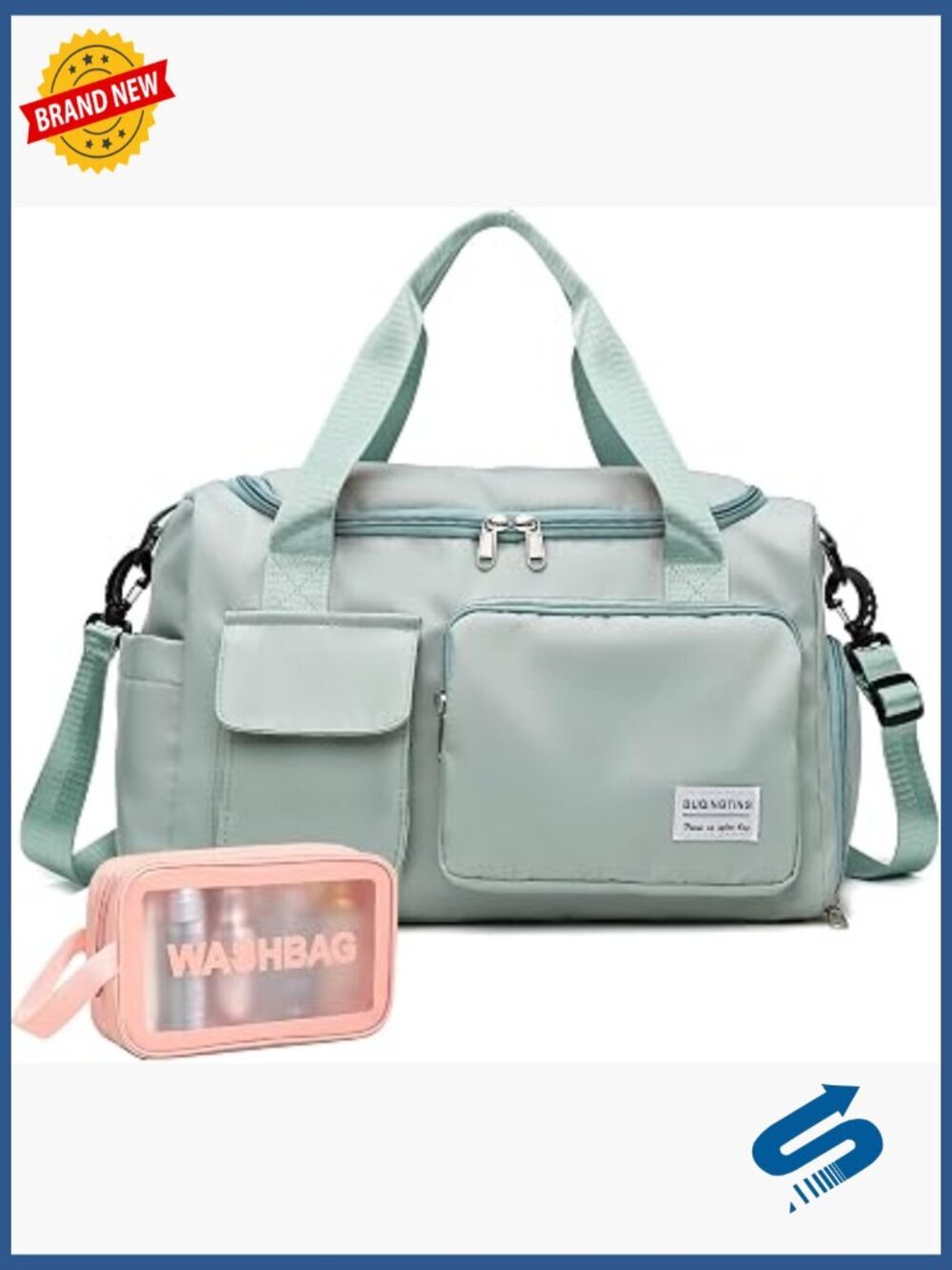 Travel Duffle Bag Weekender with Shoe Compartment & Wet Pocket